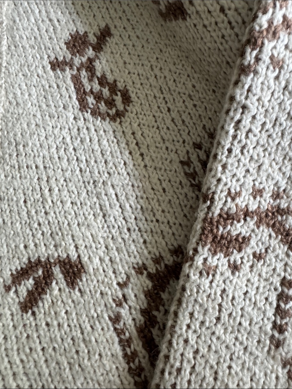 American Eagle Outfitters Cream Cardigan with Brown Paisley Motif - Picture 5 of 8